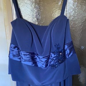 Navy blue gown with jacket